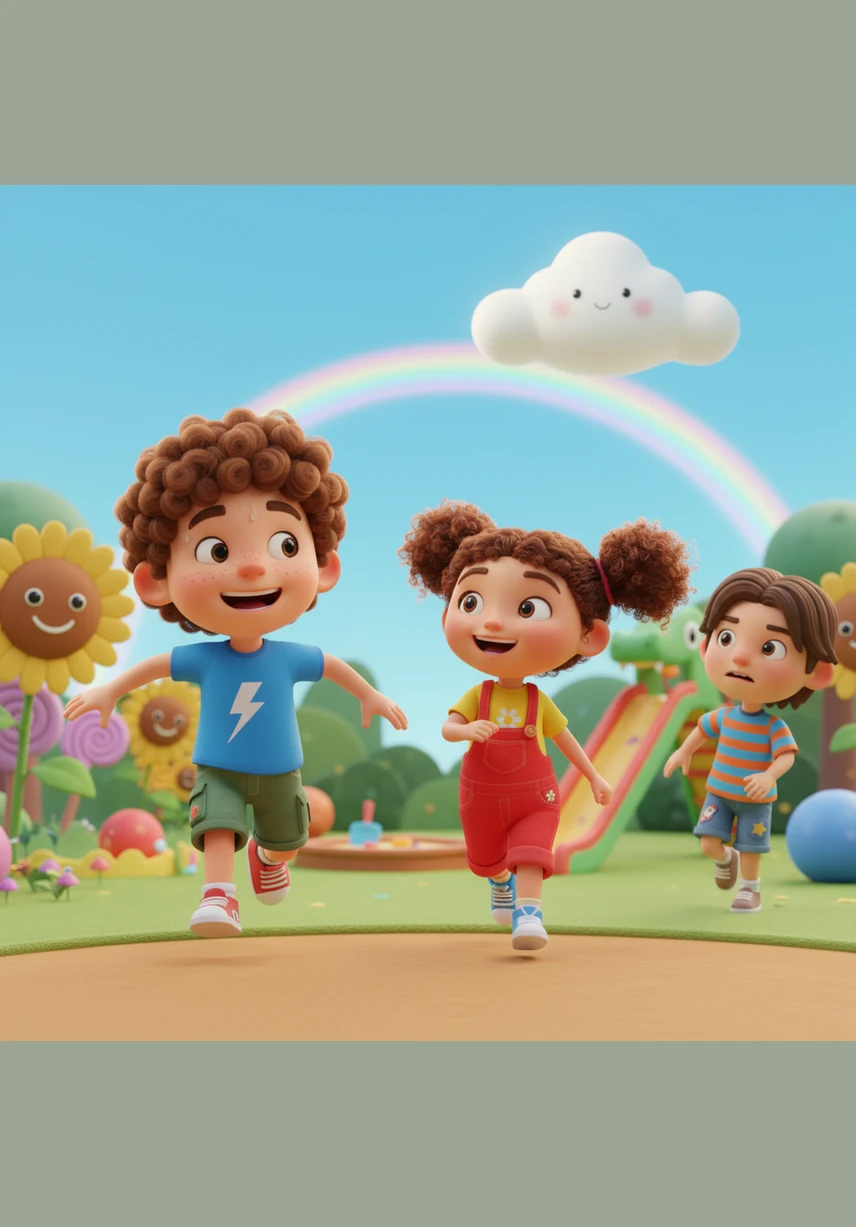 A game of tag erupts with wild laughter, as the children weave between flowerbeds and picket fences. Leo is the chaser, his arms outstretched as he playfully pursues his younger neighbors through the warm air.