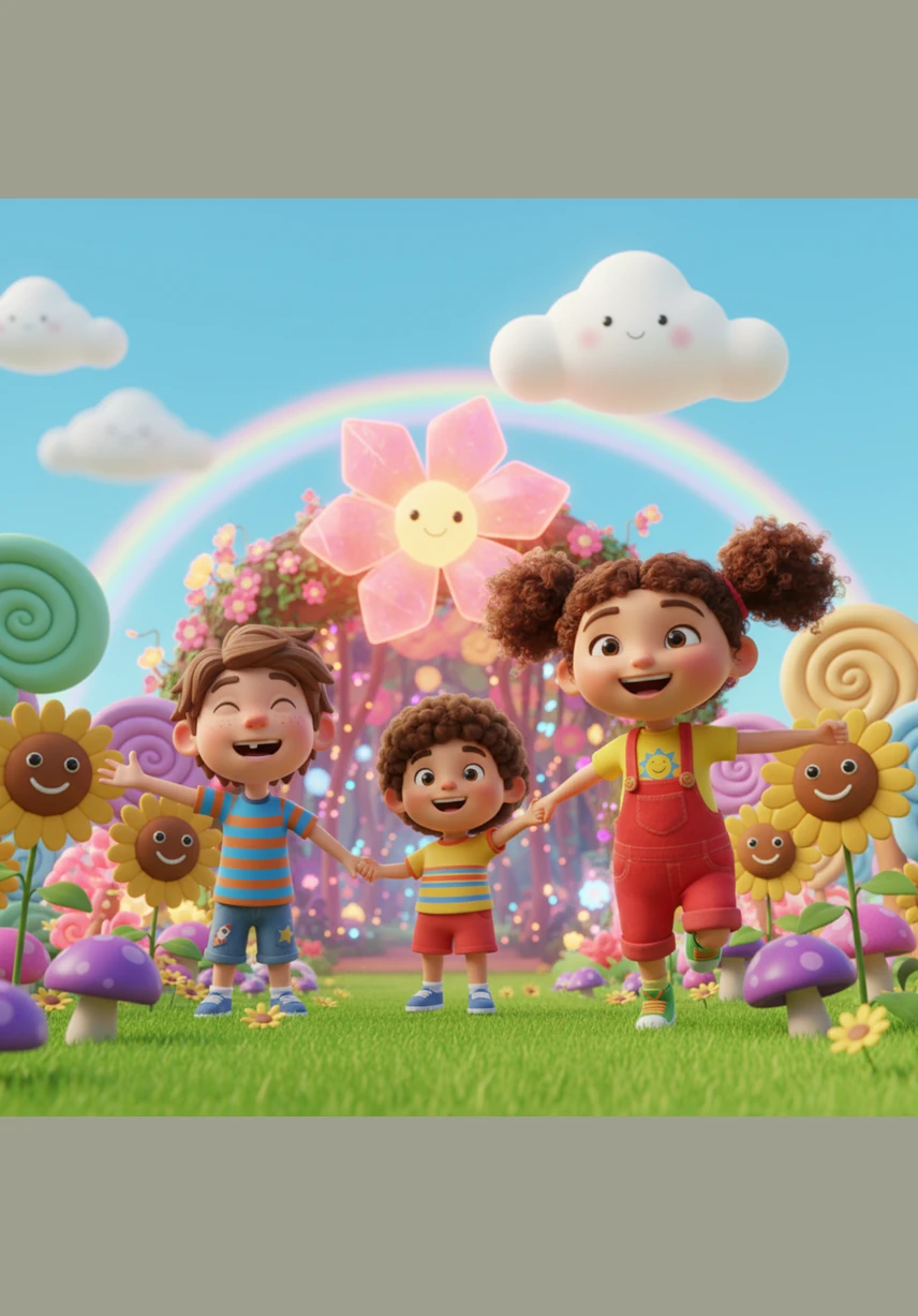 While exploring the edge of the park, Leo discovers a sparkling blue marble hidden beneath a pile of golden leaves. The children huddle around, convinced they have found a fallen star or a piece of ancient treasure.