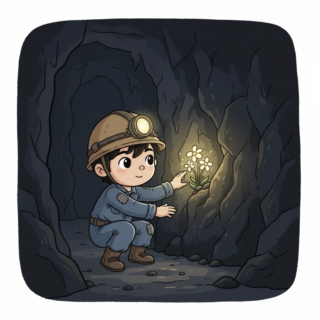 小米總是阿魯身邊最亮的光。她喜歡嘟著嘴巴，哼著輕快的小曲，即使小手上沾滿了黑色的礦粉。她的笑容和歌聲是這片黑暗中唯一溫暖的慰藉。