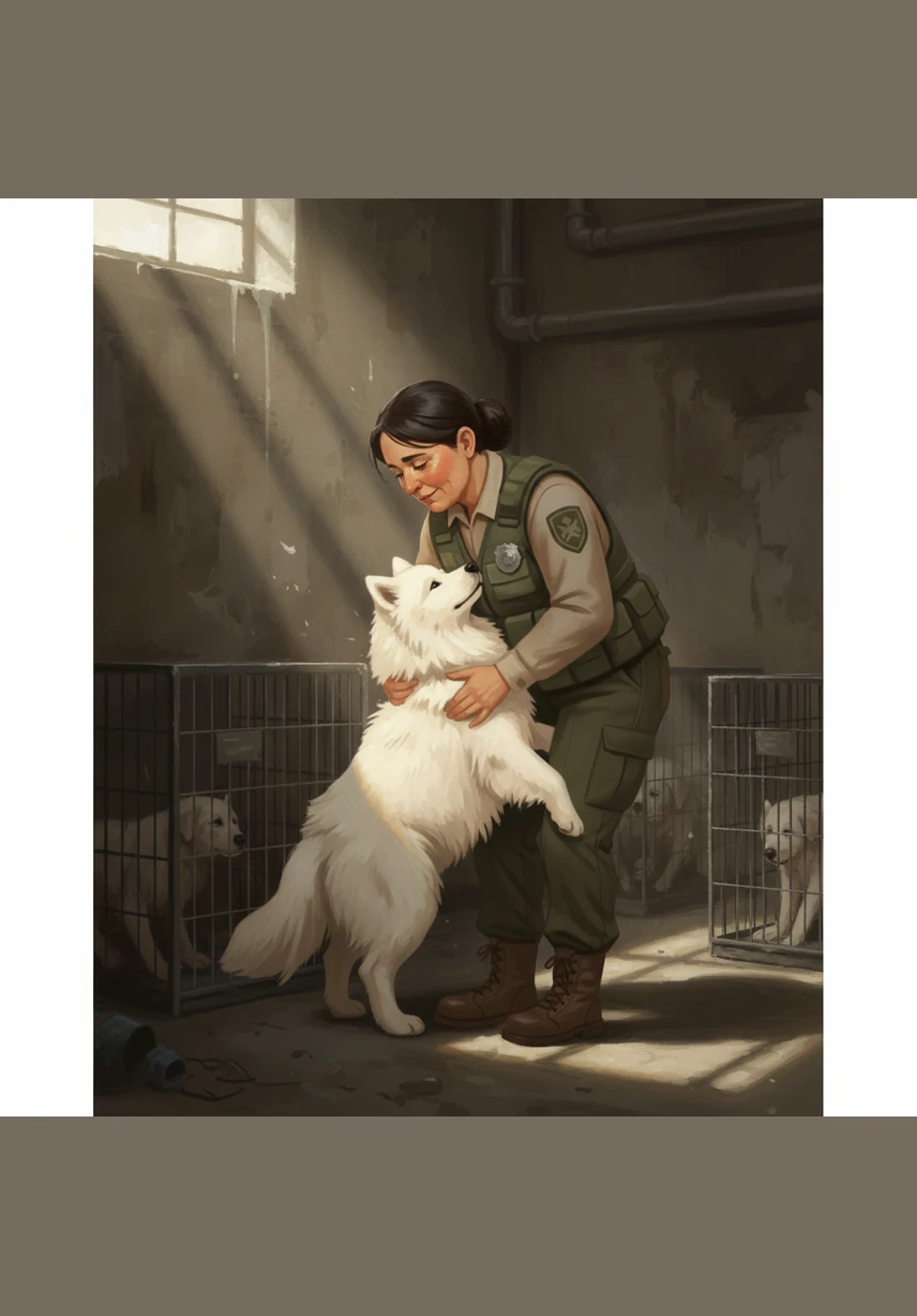 A ray of hope arrived when an animal welfare inspector made a surprise visit to the facility and discovered the hidden cages. Her face softened with pity when she saw the broken Great Pyrenees huddled in the corner. She promised him a better life as she carefully lifted him out of the cage and away from the darkness forever.