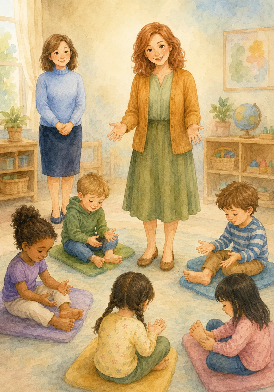 Ms. Boldt smiles warmly and tells the class that every person’s body is a special gift that belongs only to them. Levi and Archer look at their hands and feet, realizing how wonderful it is to have a body that can run, jump, and play all day long.