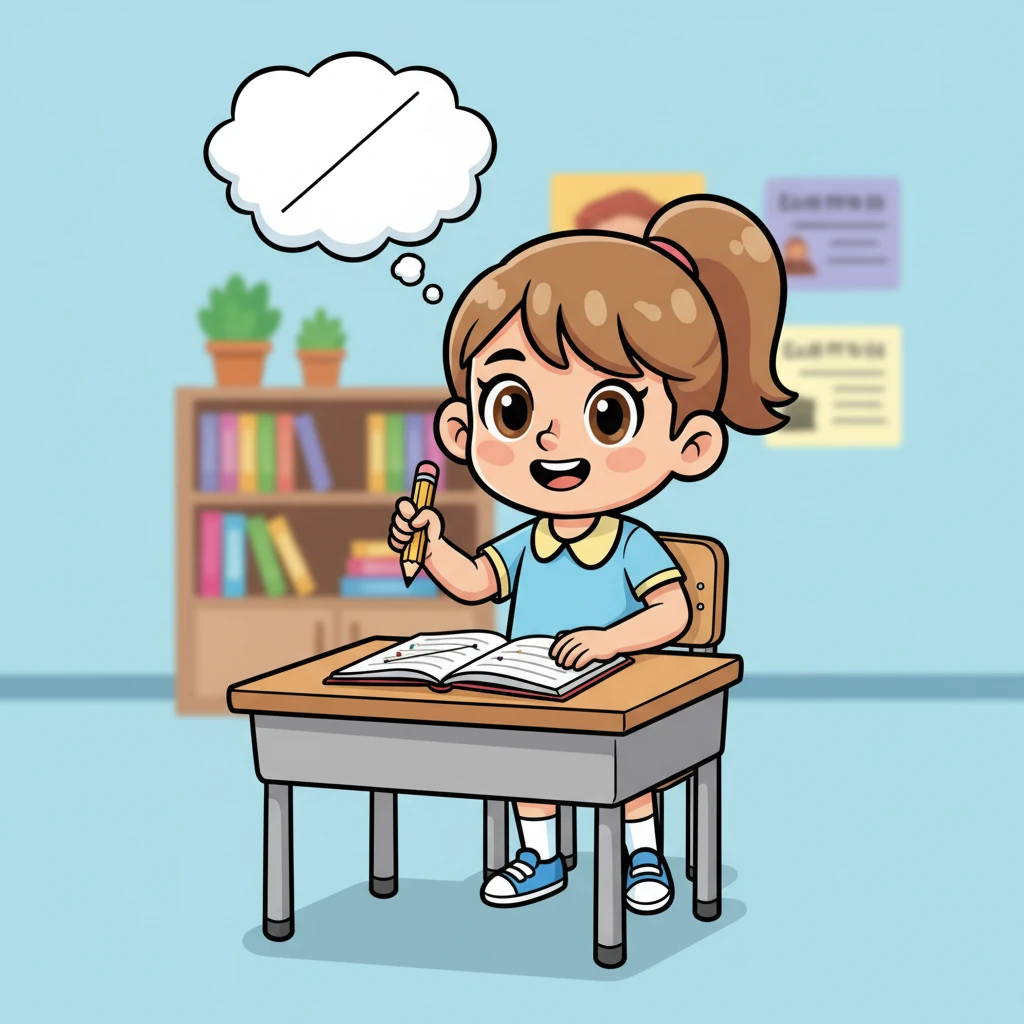 Si Sofia nagbalik sa iya lamesa, apang sa sini nga tion masaligon siya nga nagasolbar sang bag-o nga linear equation nga problema nga iya lang. Ang thought bubble sa ibabaw sang iya ulo nagapakita sang matin-aw, diretso nga linya, nagapakita sang iya bug-os nga paghangop. Nagapanayaw siya nga ginhatagan sang gahum kag handa sa bisan ano nga math challenge.