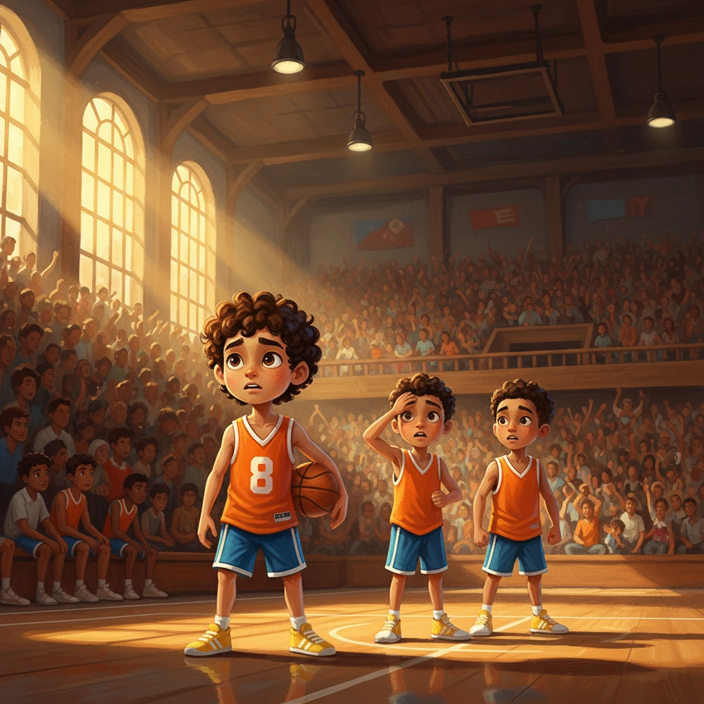 Después de partidos emocionantes y mucho esfuerzo, el equipo de Nilko llegó a la gran final. El gimnasio estaba abarrotado de aficionados, y la tensión flotaba en el aire. Sus rostros reflejaban una mezcla de nerviosismo y una profunda determinación. Era el momento de demostrar todo su trabajo.