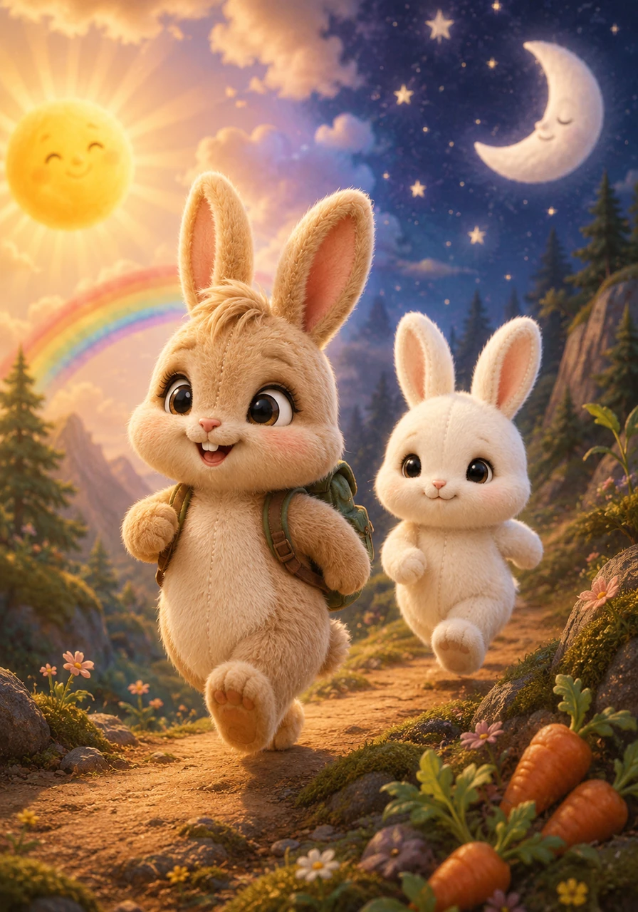 Even though their personalities were completely different, the two sisters fit together as perfectly as sunshine and colorful rainbows. They complemented each other like moonlight and twinkling stars, or sweet carrots and twitching bunny noses. Wherever one adventurous sister decided to go, the other was always close behind, keeping watch.