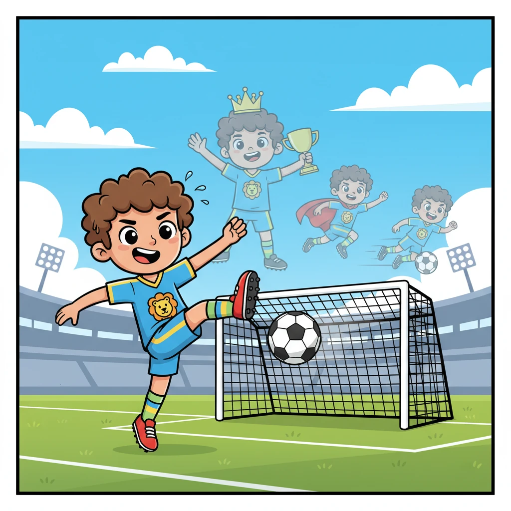 A tiny tear welled in Leo's eye, but it quickly turned into a spark of determination. He wouldn't give up! He decided to train even harder, imagining himself a champion.