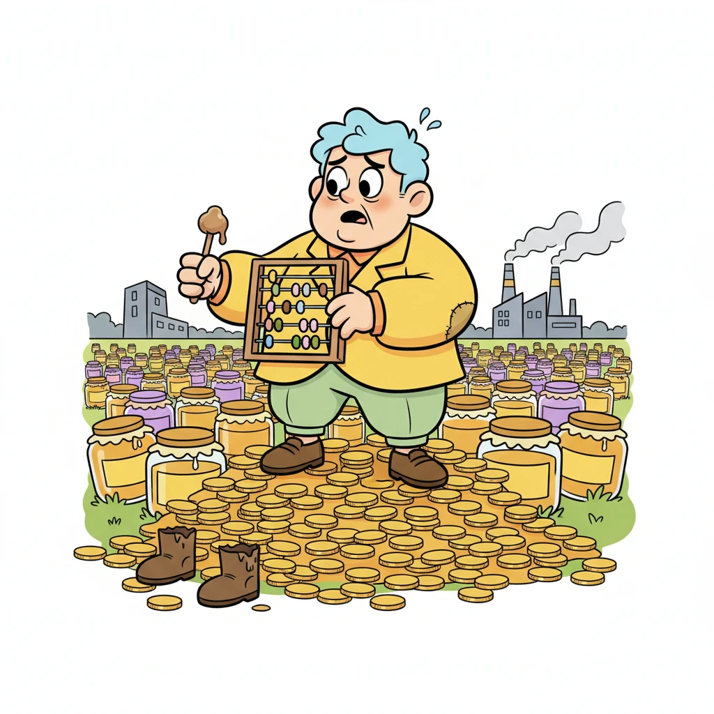 But Barnaby grew too big for his tiny boots. He started focusing on quantity over quality, expanding his honey empire across the entire meadow. He spent more time counting coins than stirring pots, and his once-sparkly honey began to look... well, just a bit plain.