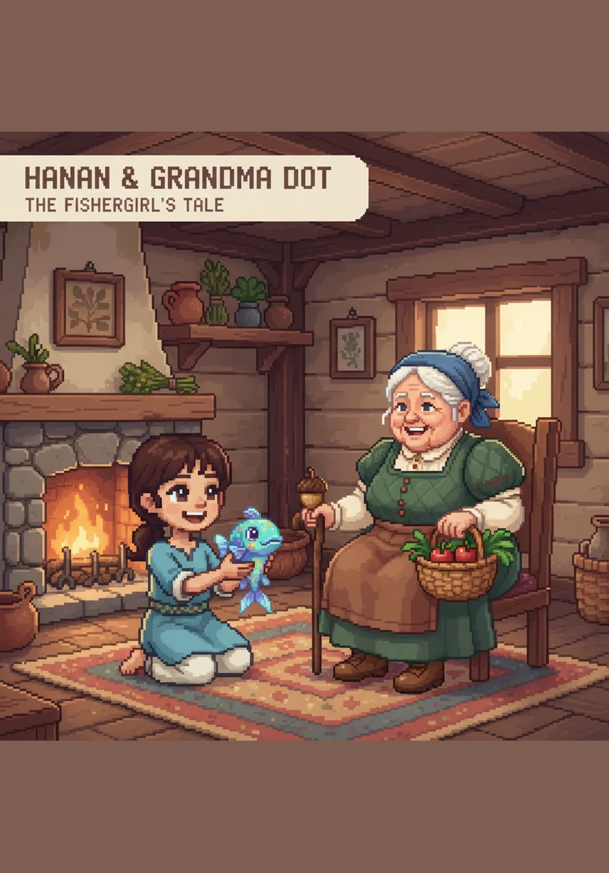 عادت حنان إلى كوخها الصغير لتخبر جدتها العجوز عن مغامرتها الجميلة. ابتسمت الجدة بحنان وقالت لحفيدتها إن المعروف لا يضيع أبداً وأن الطبيعة ترد الجميل لأصحابه.