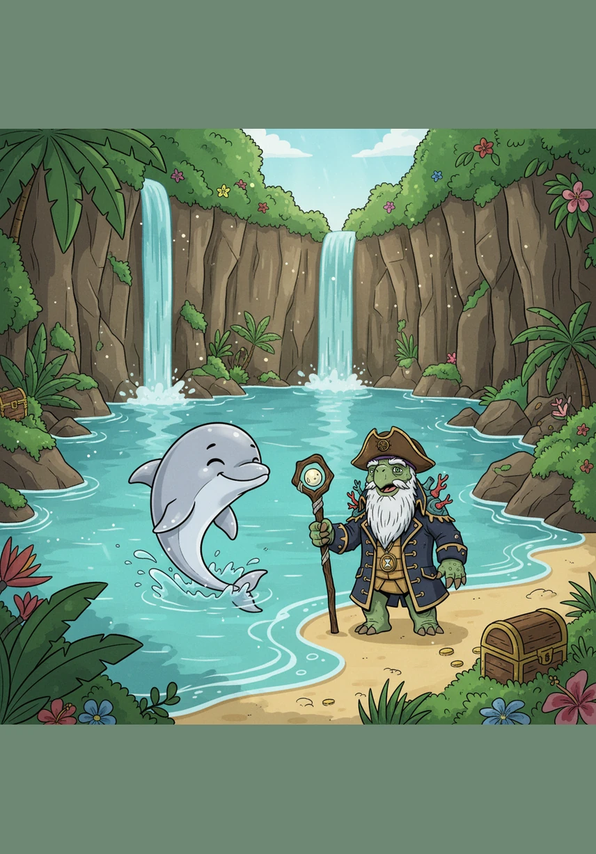 She found a cozy, sheltered cove where the water was as still as a mirror and protected from the wind. The gentle sound of the tide lapping against the sandy shore was like a soft, rhythmic lullaby meant just for her.