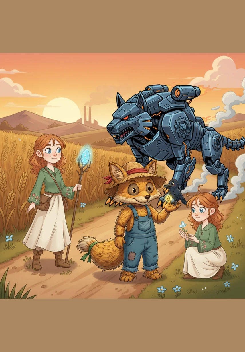 The Iron Wolf shared that he dreamed of a real heart capable of feeling love and compassion. He joined the company, promising to protect his friends with his strong steel body as they continued their journey.