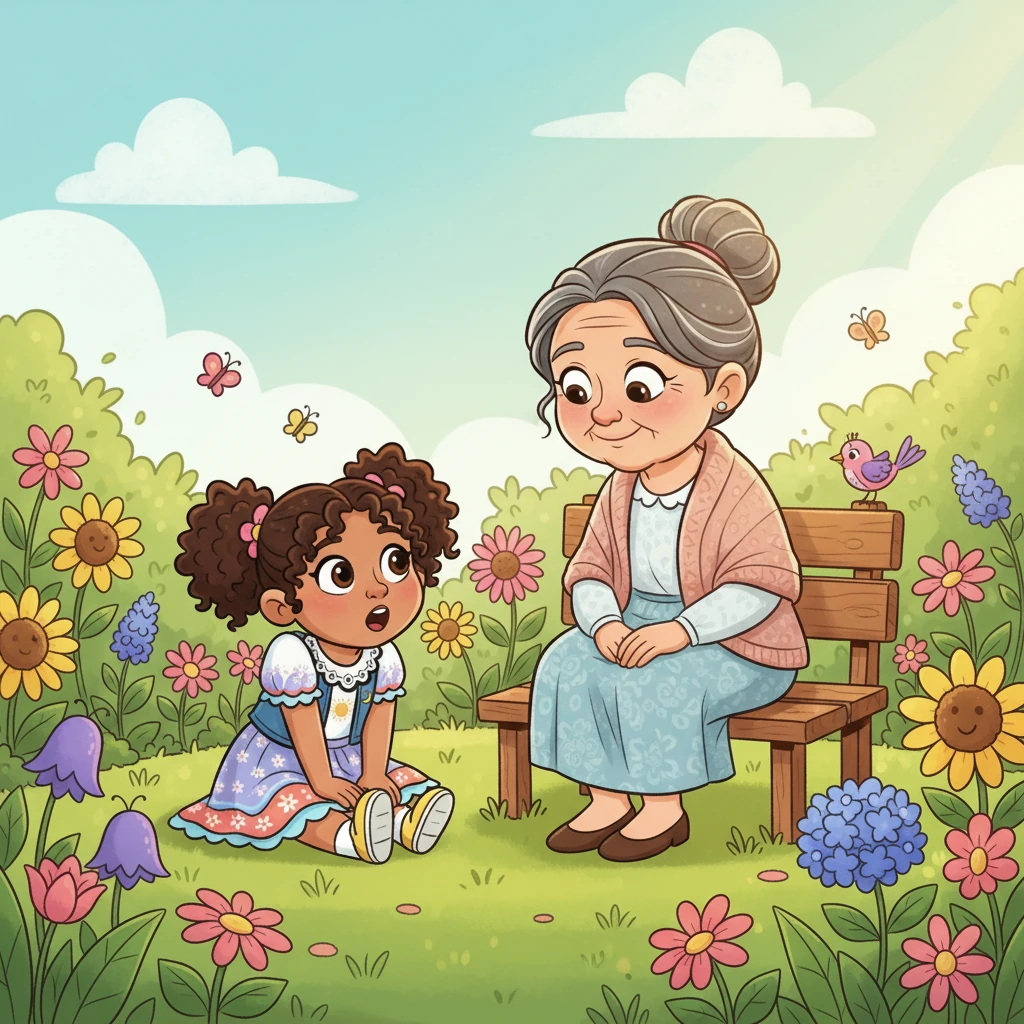 La pequeña Sofía, con sus ojos brillantes de curiosidad, se sienta junto a su abuela en un jardín lleno de flores. El sol ilumina sus rostros mientras Sofía le pregunta con una vocecita dulce: —¿Qué puedo ser cuando sea grande?