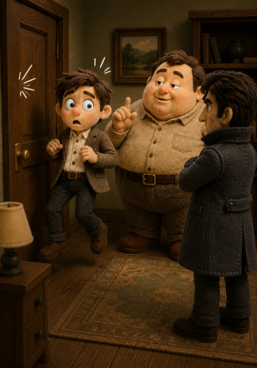 Suddenly, a sharp, rhythmic knocking echoed from the door, causing Max to jump in alarm. Ausable smiled calmly and told Max that it was likely the police, whom he had asked to check on him for extra security.
