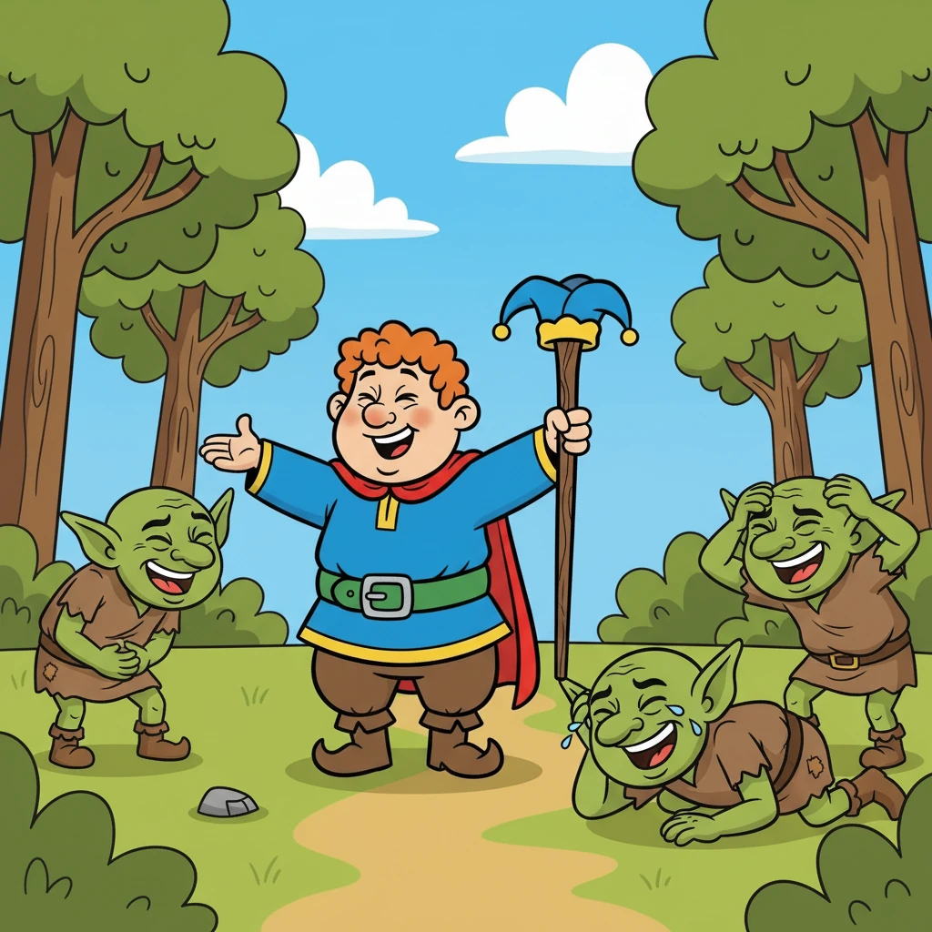 Suddenly, they were ambushed by Giles Deleuze's henchmen, a band of grumpy goblins. Pip used his sharp wit to distract them while Mike crafted a hilarious riddle. The goblins, unable to resist, burst into laughter and ran away.