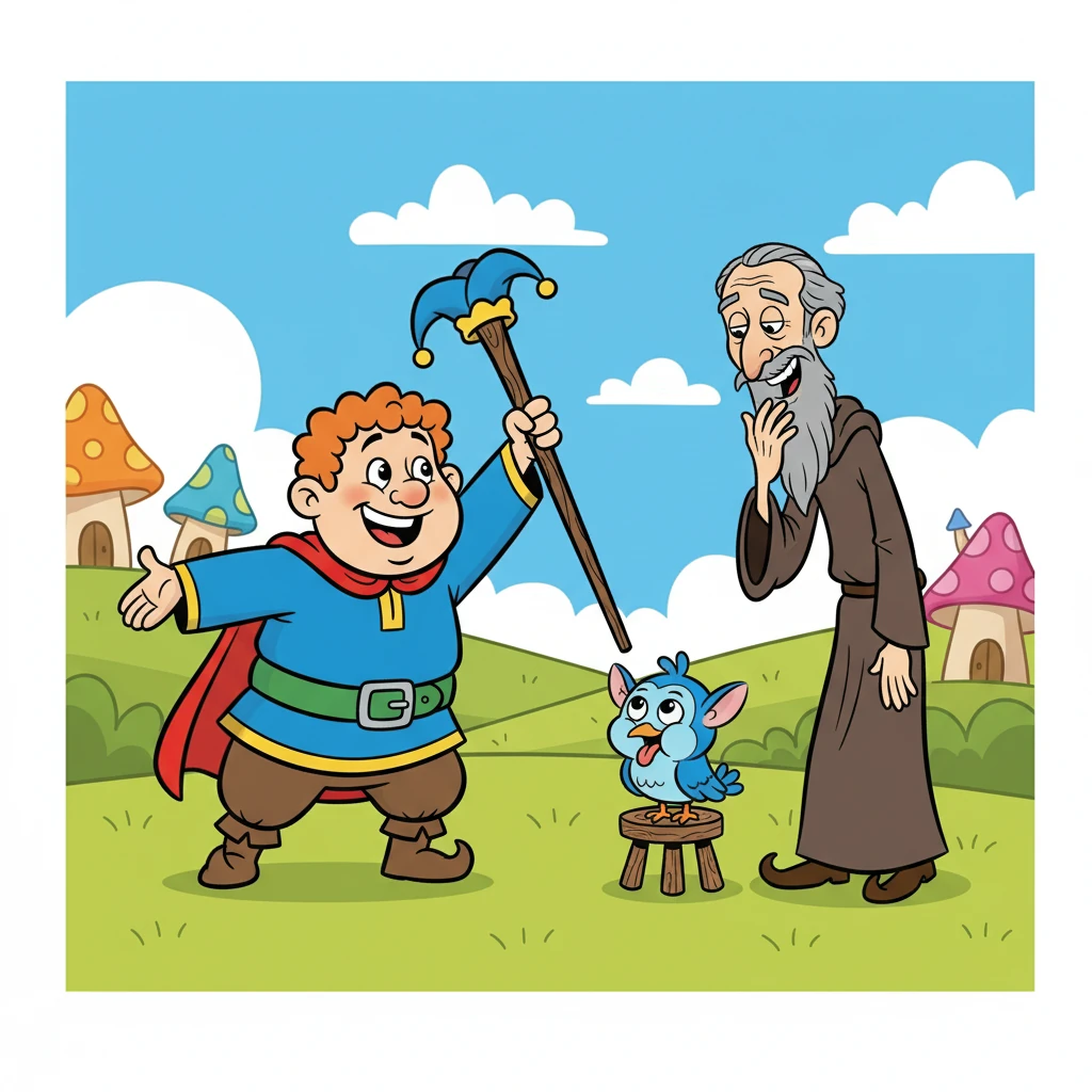 Mike challenged Deleuze to a laughter duel! He began telling jokes, puns, and silly stories, while Pip added funny facial expressions. Deleuze, initially unmoved, started to crack a smile.