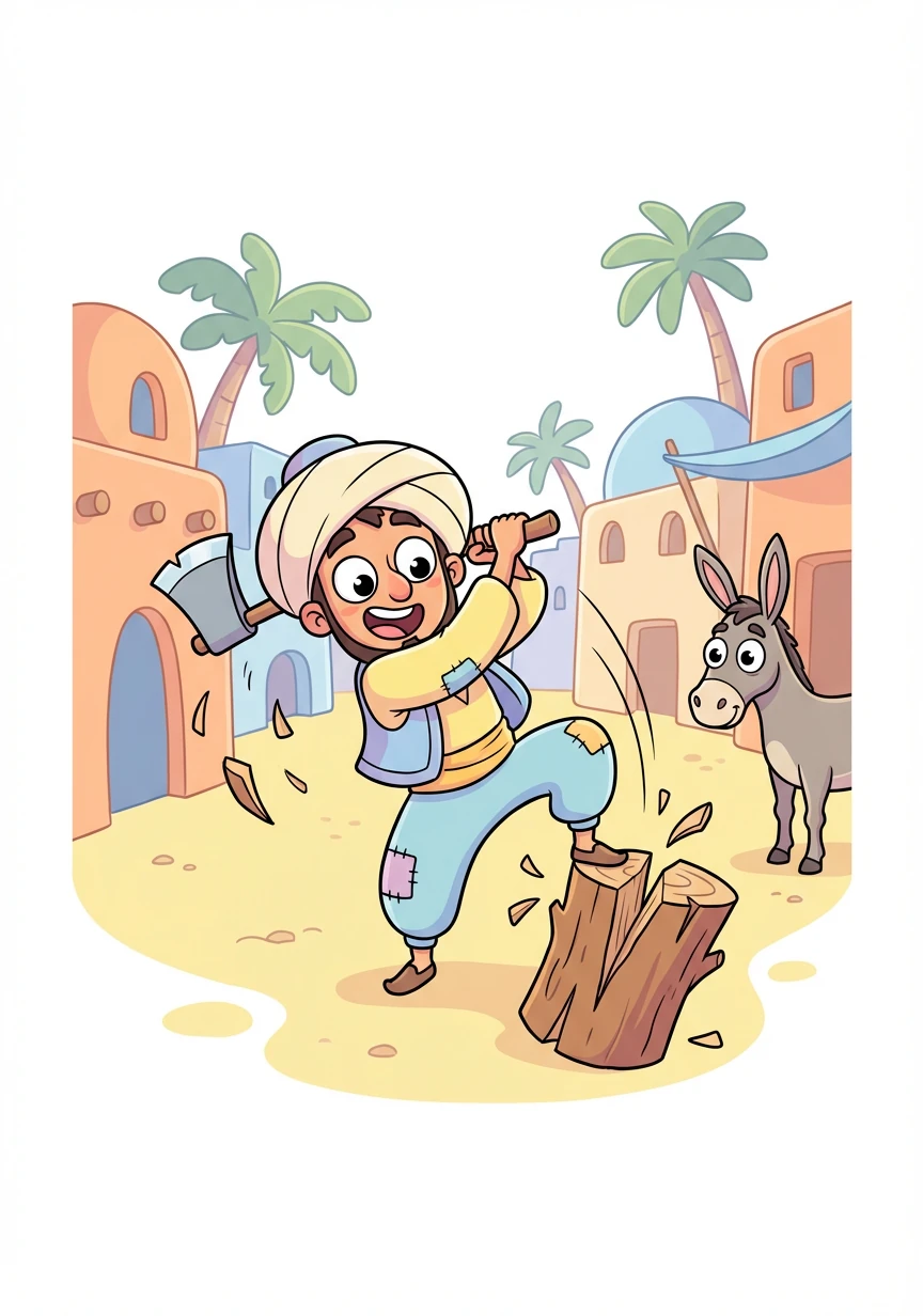 在古老的波斯小镇,住着一位名叫阿里巴巴的贫穷樵夫。他每天辛勤地砍柴,只为维持生计。