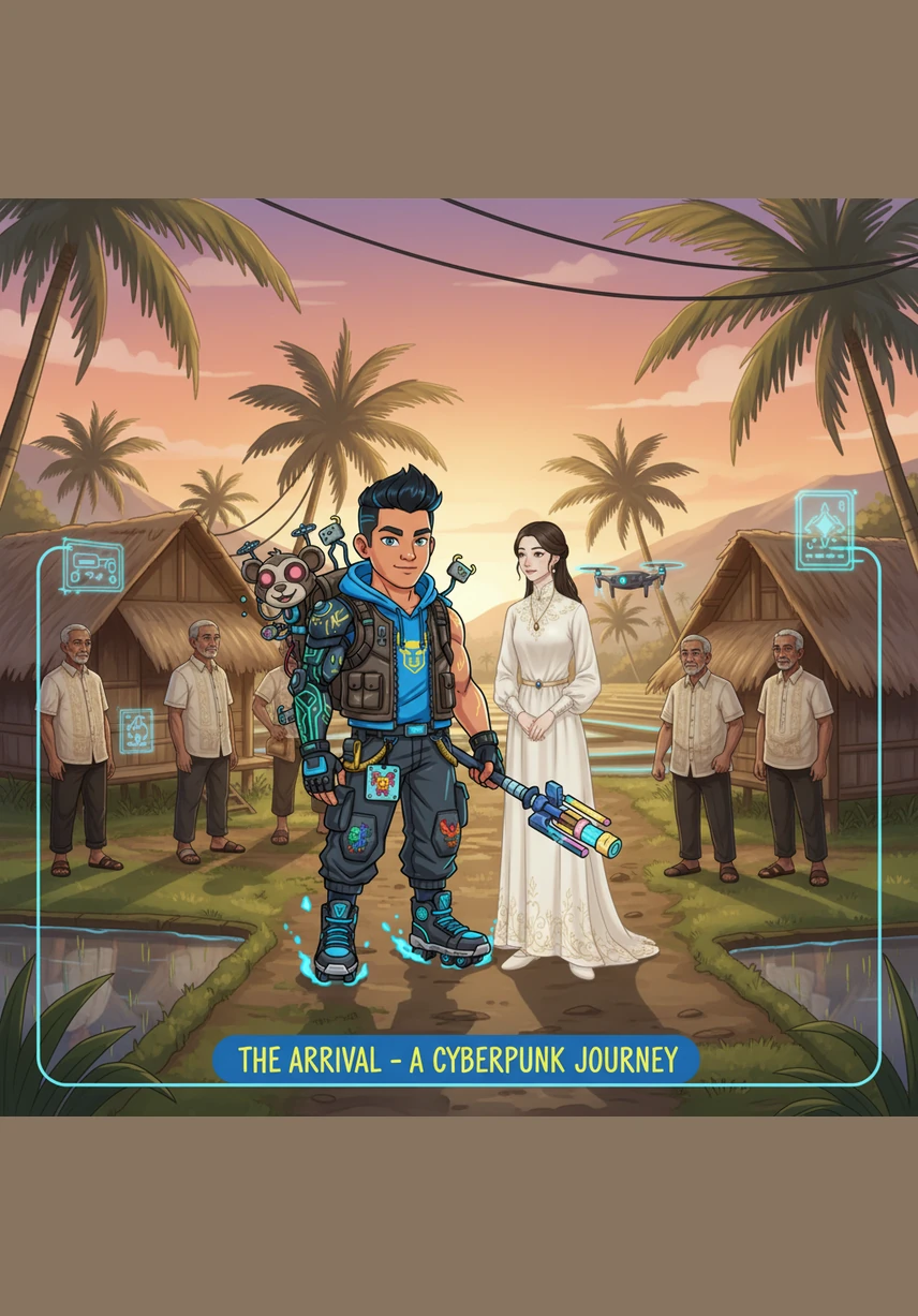 Leon and Maria arrive in the rural village of Nagrebcan after a long journey from the bustling city of Manila. As they step off the horse-drawn carretela, Maria looks around with wonder at the lush trees and quiet landscape, marking her first step into a completely new world.