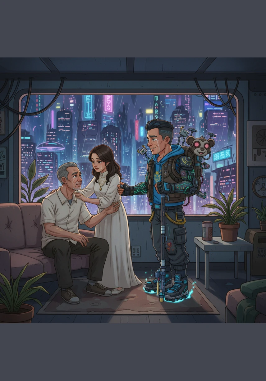 Leon feels a surge of relief and pride as he sees his father finally smile while watching Maria interact warmly with the neighbors. The tension that hung over their arrival begins to dissipate, replaced by a growing sense of belonging and mutual respect within the household.