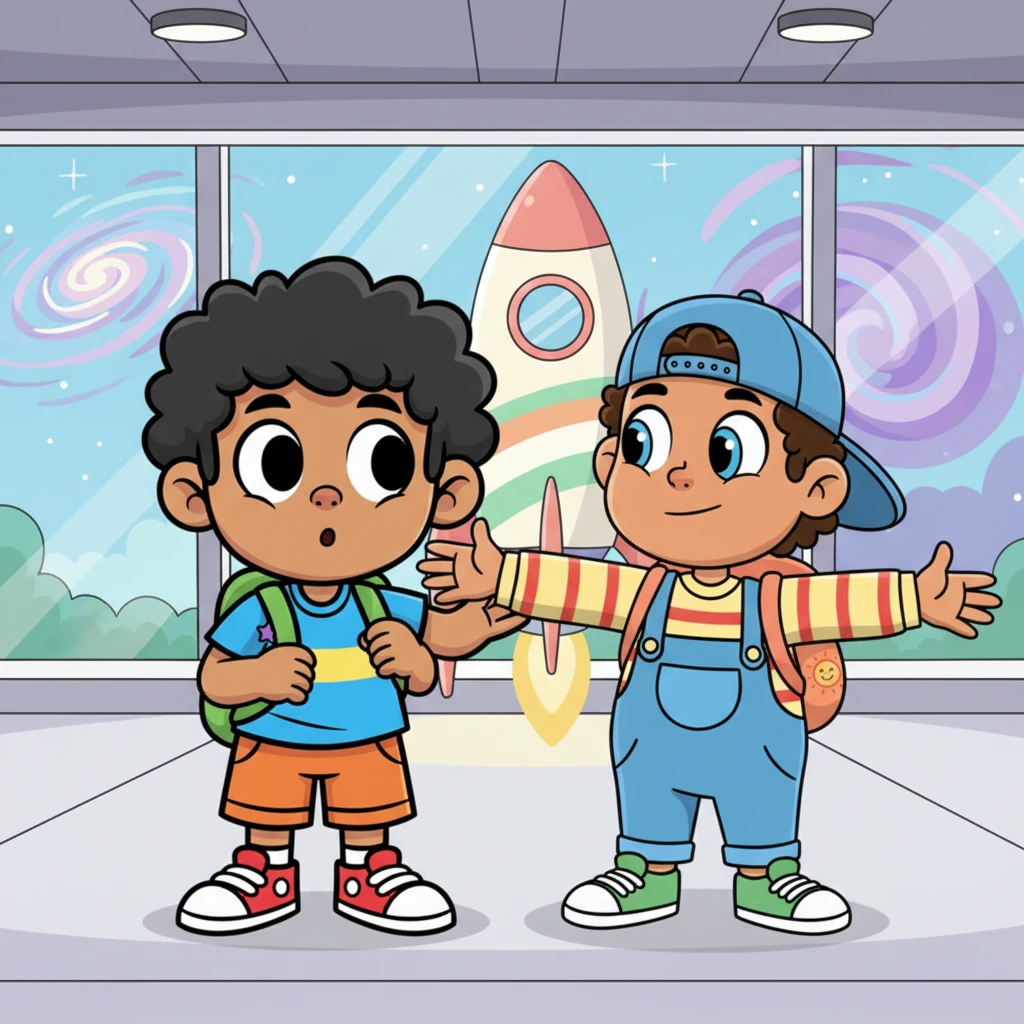 Huzaifa, always the calm and collected one, gently placed a comforting hand on Wasi's shoulder. "Easy there, buddy," he chuckled, a knowing twinkle in his eye. "A little patience is a super-agent's best tool. As soon as our new teammate arrives, we'll blast off!"