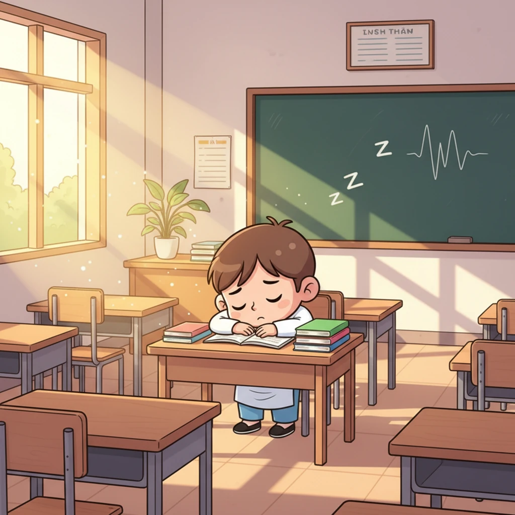 Một buổi trưa hè oi ả, như thường lệ, Minh gục đầu xuống bàn và nhanh chóng chìm vào giấc ngủ. Tiếng phấn bảng và giọng giảng bài của cô giáo dần xa, cậu ngủ quên trong lớp học yên tĩnh. Cậu không hề hay biết rằng hôm nay sẽ có một điều khác biệt.