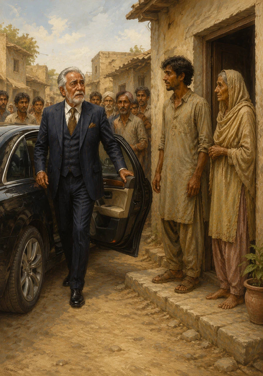 A few days later, a sleek black luxury car pulls up in front of Karim’s humble neighborhood, drawing the curious stares of all the neighbors. The elderly man from the station steps out, revealing himself to be a wealthy businessman who was searching for a person of true character.