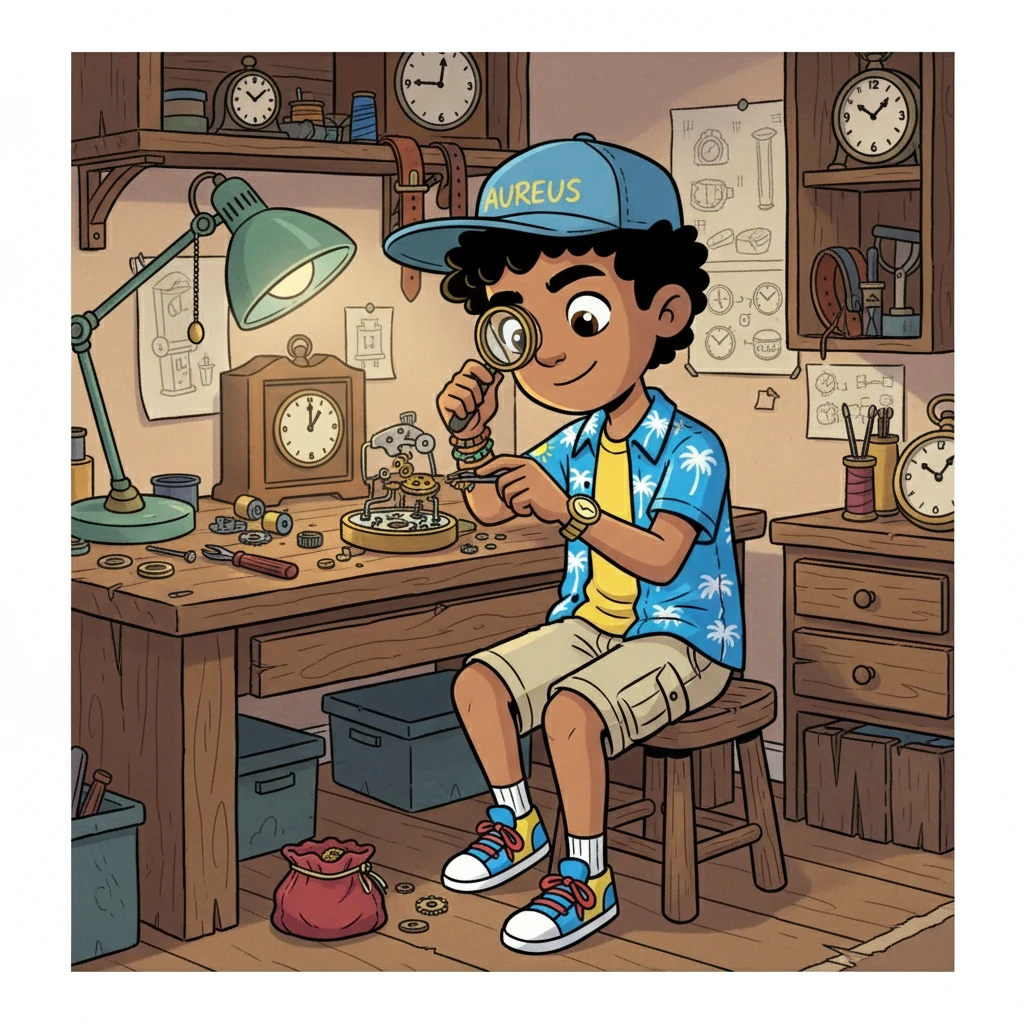 En su pequeño taller improvisado, Aurelio examinaba meticulosamente un reloj. Cada engranaje, cada detalle, representaba su pasión por la precisión. Soñaba con crear accesorios que reflejaran la autenticidad y el valor del tiempo.