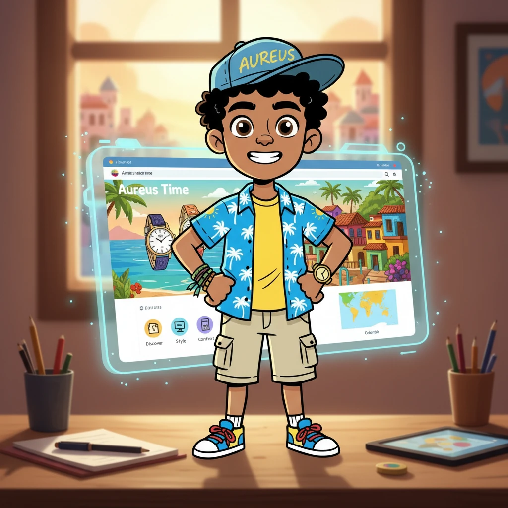 Aurelio, motivado por el éxito, se preparaba para dar el siguiente paso. Imaginaba una página web profesional, donde cualquier persona en Colombia pudiera descubrir la elegancia y comodidad de Aureus Time, con ese toque relajado del Caribe.