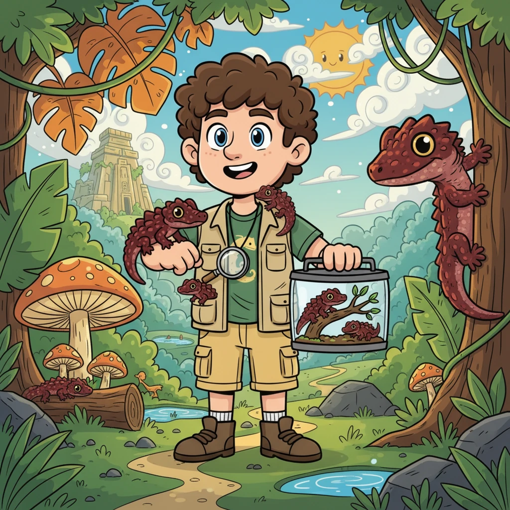 Léo et ses Tribolonotus: Une Aventure Reptilienne