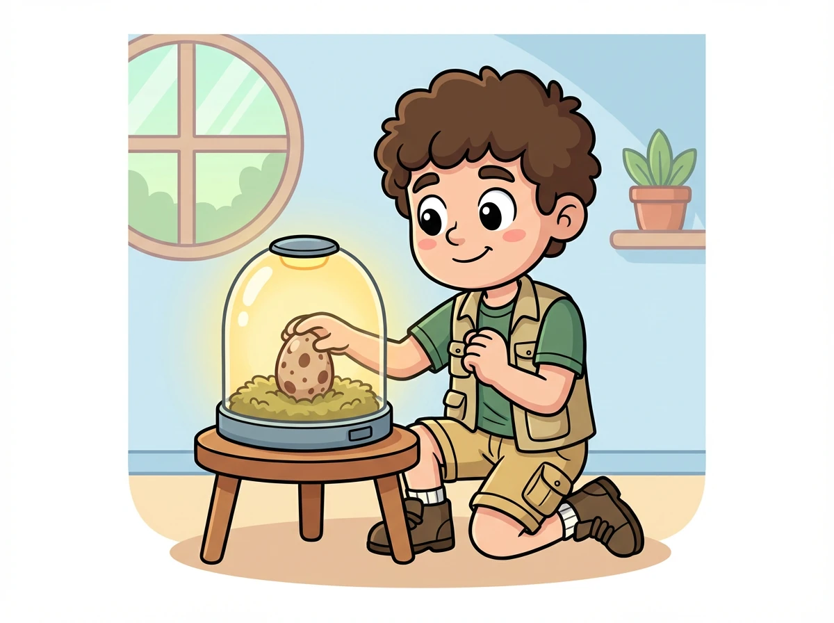 Ils placent l'œuf dans un incubateur spécial et attendent patiemment l'arrivée du bébé Tribolonotus.