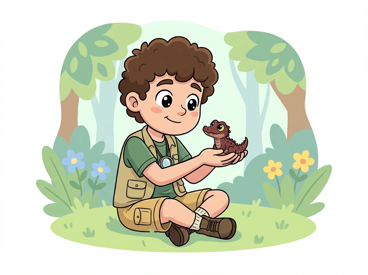 Il est minuscule et fragile, mais il est plein de vie. Léo est émerveillé et le prend délicatement dans ses mains.