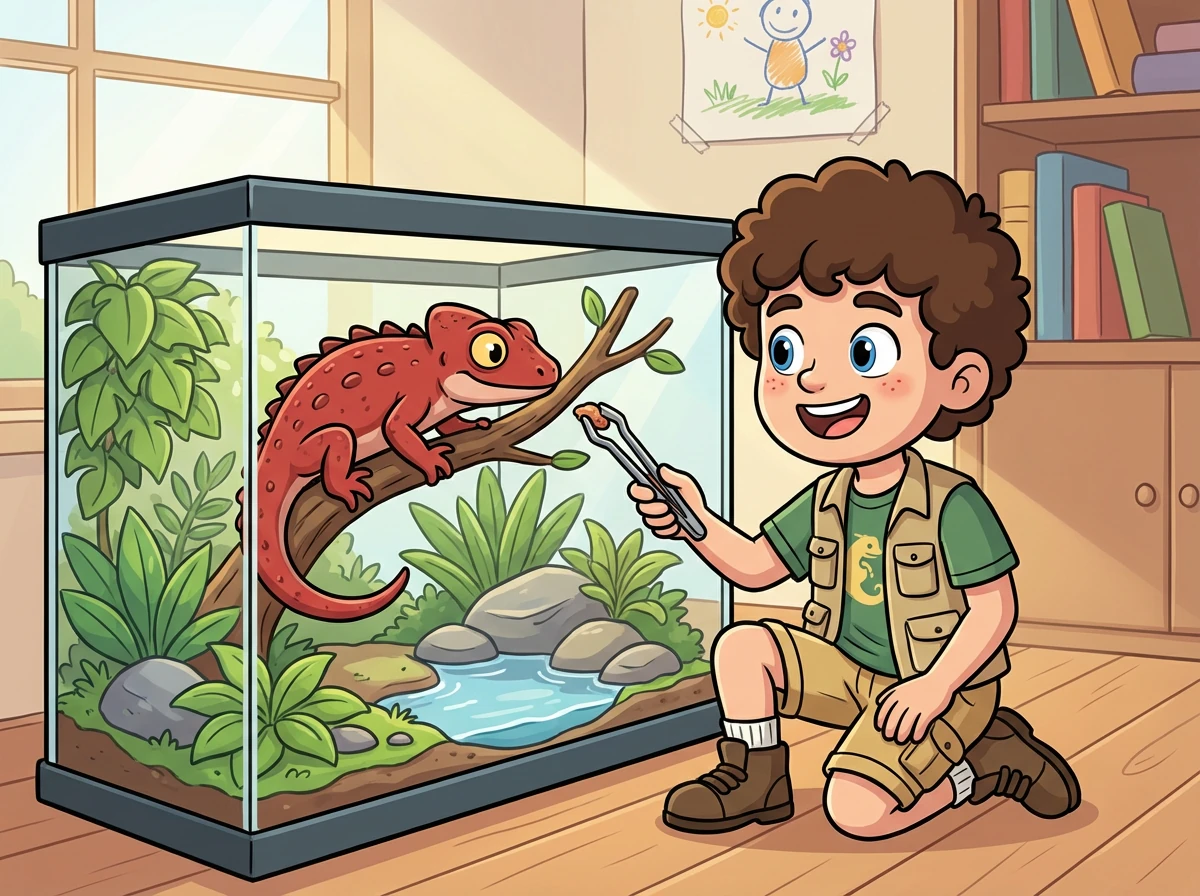 Il passe beaucoup de temps à s'occuper de Pépito et à le regarder grandir. Il est fier de son petit protégé.