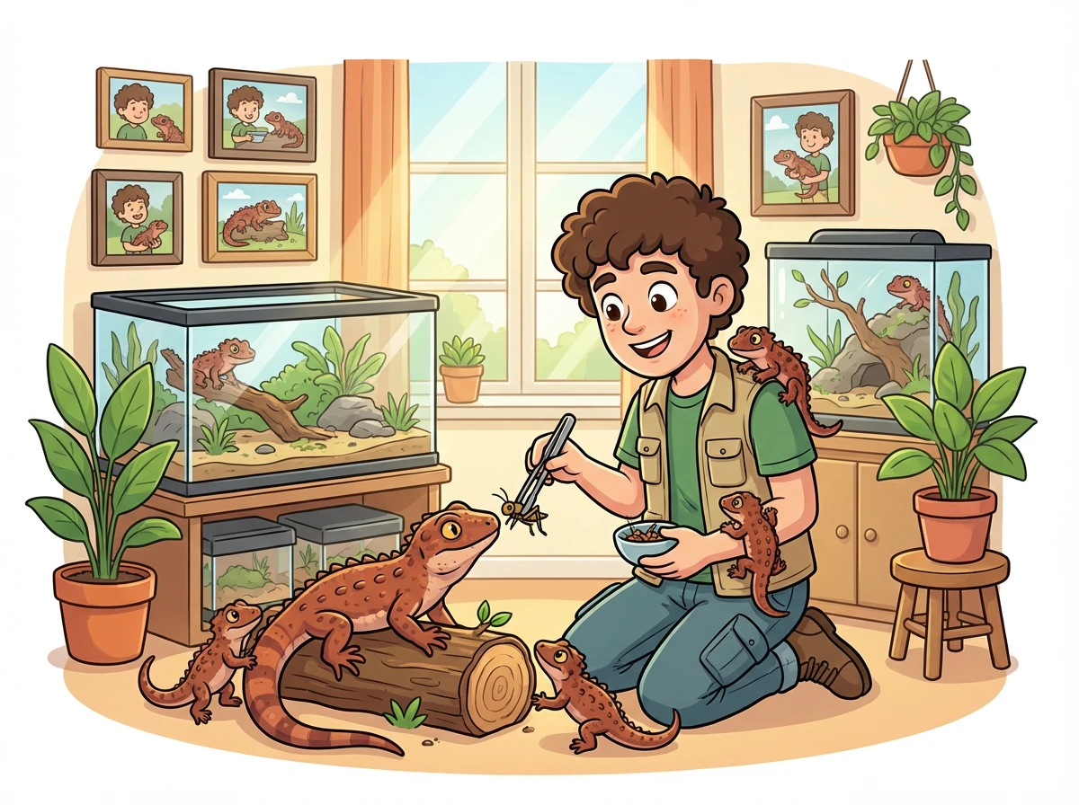 Les années passent et Léo continue de s'occuper de ses Tribolonotus avec amour et dévouement. Ils sont sa famille et il ne pourrait pas imaginer sa vie sans eux.