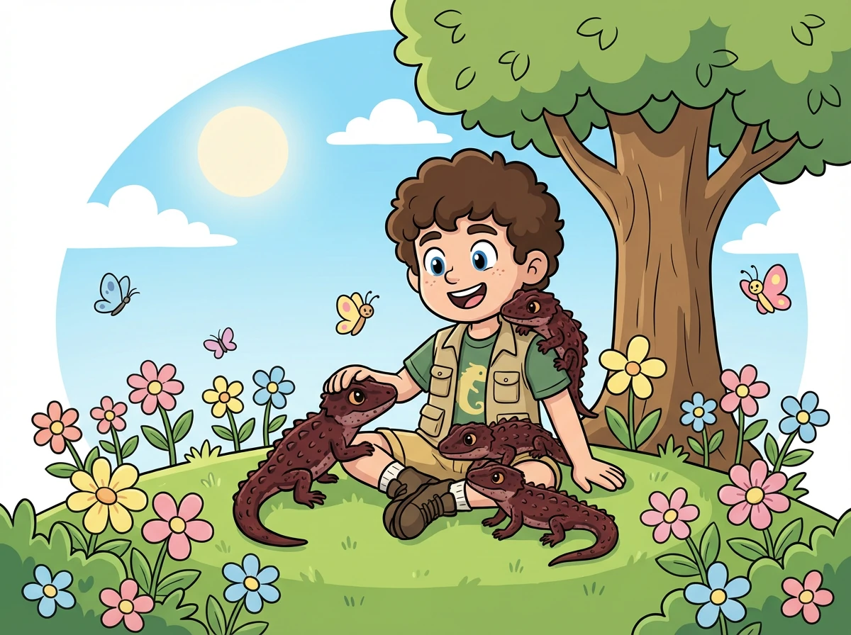 Et ainsi, Léo et ses Tribolonotus vécurent heureux pour toujours, entourés d'amour et d'amitié.