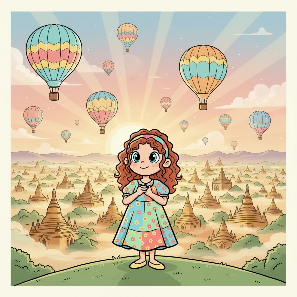 Mika is mesmerized by the golden glow of countless pagodas in Myanmar. Hot air balloons float gracefully above the misty landscapes at sunrise, painting a breathtaking scene. The beauty of the land feels truly magical.