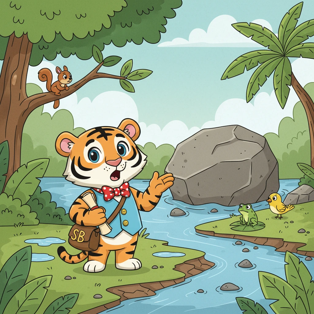 Suatu hari, selepas hujan lebat yang kuat, sungai yang membekalkan air kepada semua haiwan telah tersekat. Sebuah batu besar telah jatuh dan menghalang aliran air. Haiwan-haiwan di hutan mula berasa gelisah dan dahaga.