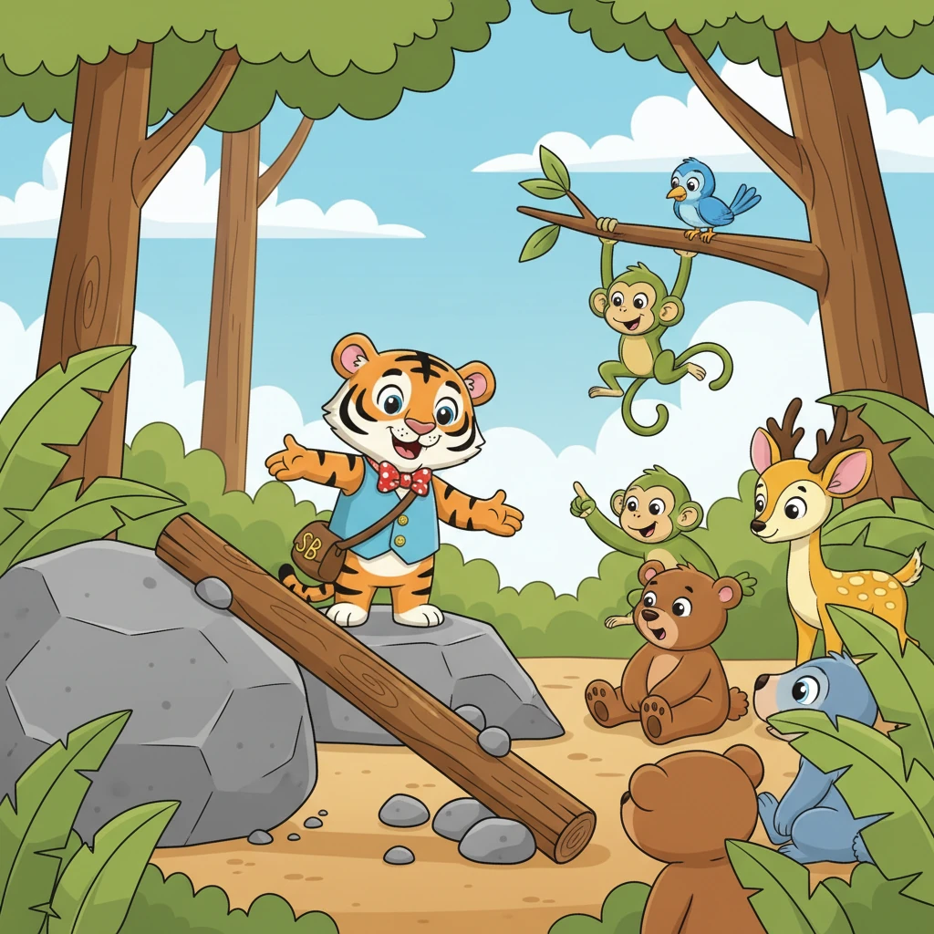 Belang kemudian menjelaskan rancangannya kepada haiwan-haiwan lain, menggunakan kayu balak sebagai tuas dan batu-batu kecil sebagai penggelek. Dia menunjukkan bagaimana mereka boleh menggunakan prinsip-prinsip mudah untuk menggerakkan batu yang besar itu. Semua terpegun mendengar penjelasannya.