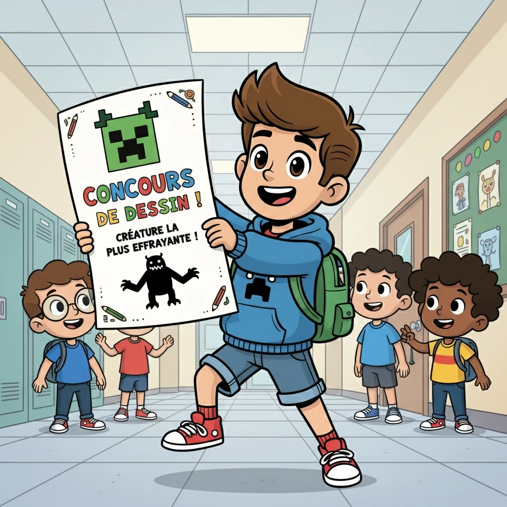 Le plan d'Arman consistait à organiser un concours de dessin Minecraft. Ils invitèrent tous les élèves, y compris Atakan. Le thème était : la créature la plus effrayante de Minecraft.