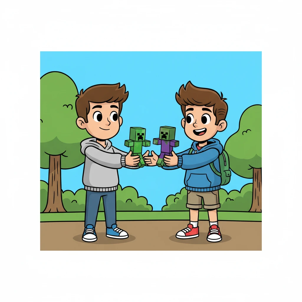 Arman, avec un grand sourire, accepta les figurines. Il expliqua à Atakan que le partage et l'amitié étaient plus importants que la compétition.