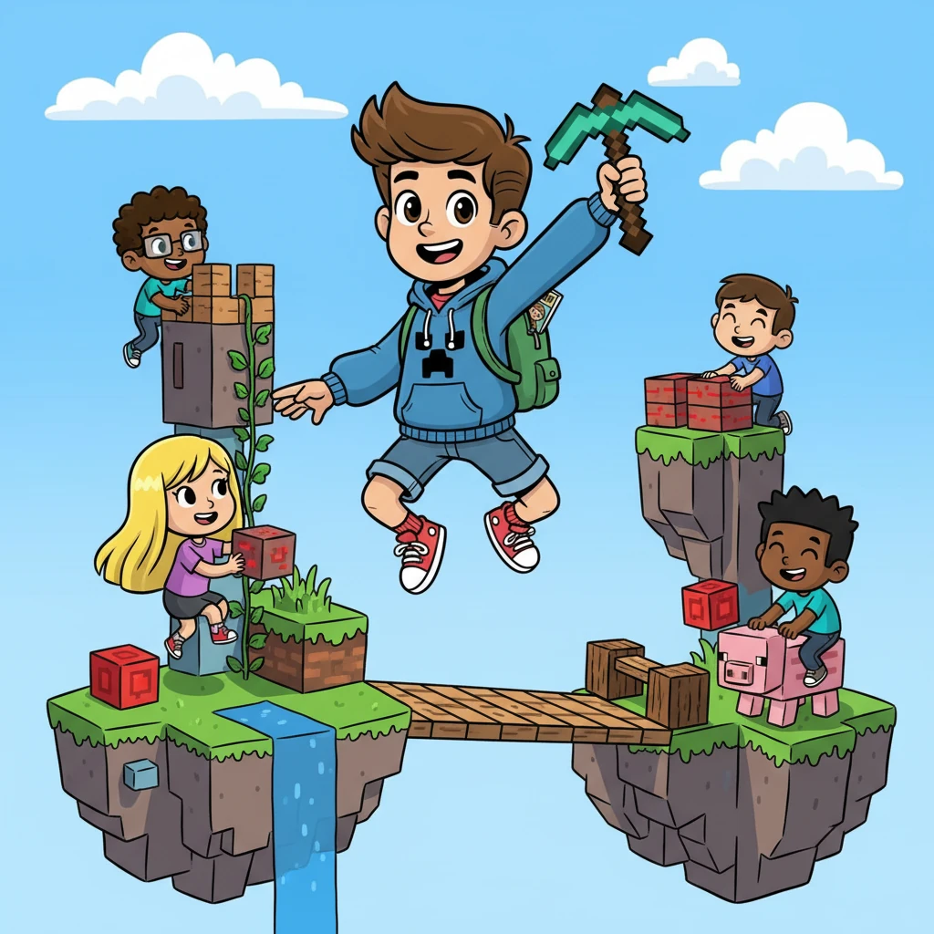 Ensemble, Arman, Deniz, Kemal et Atakan commencèrent à jouer à Minecraft. Ils construisirent un monde rempli d'aventures et de créativité, partageant leurs idées et leurs rires.