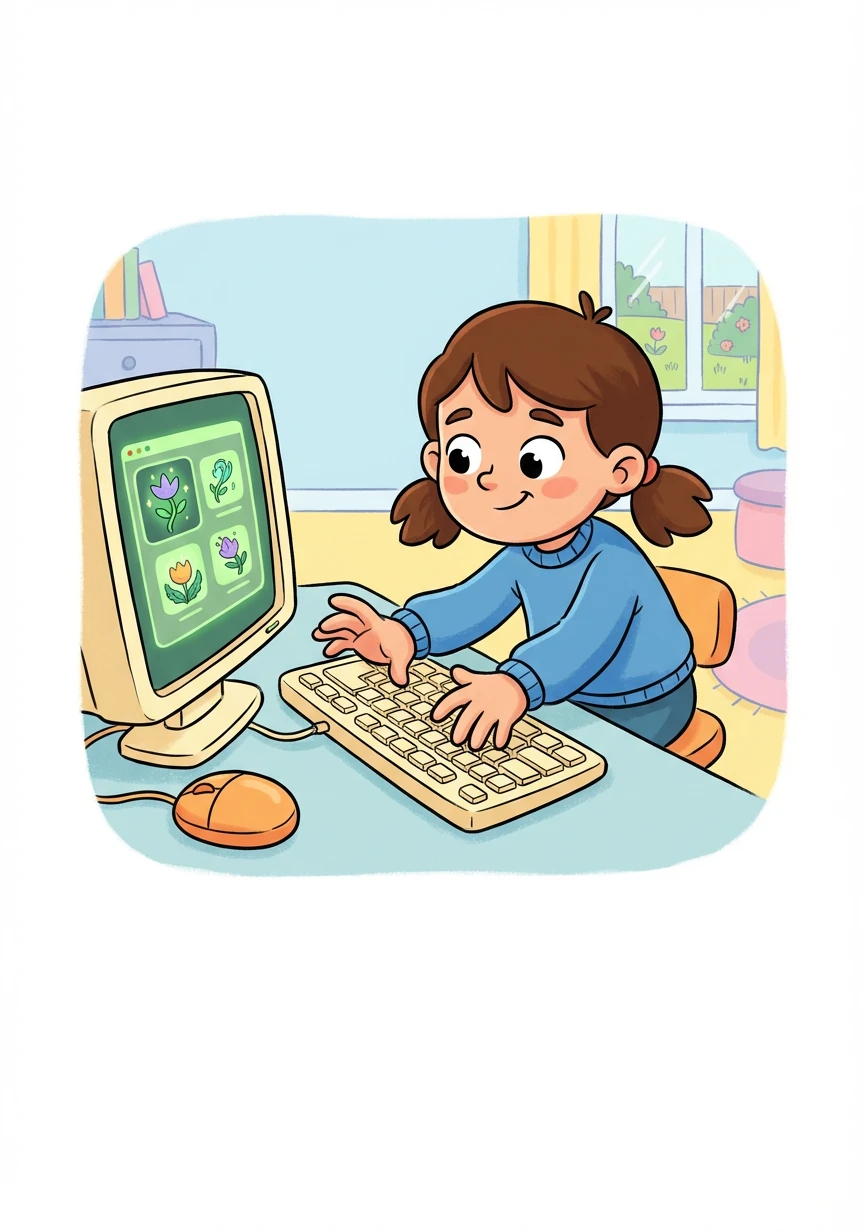 她首先来到电脑前，打开了学术搜索引擎，输入了她的研究主题：神奇的植物。