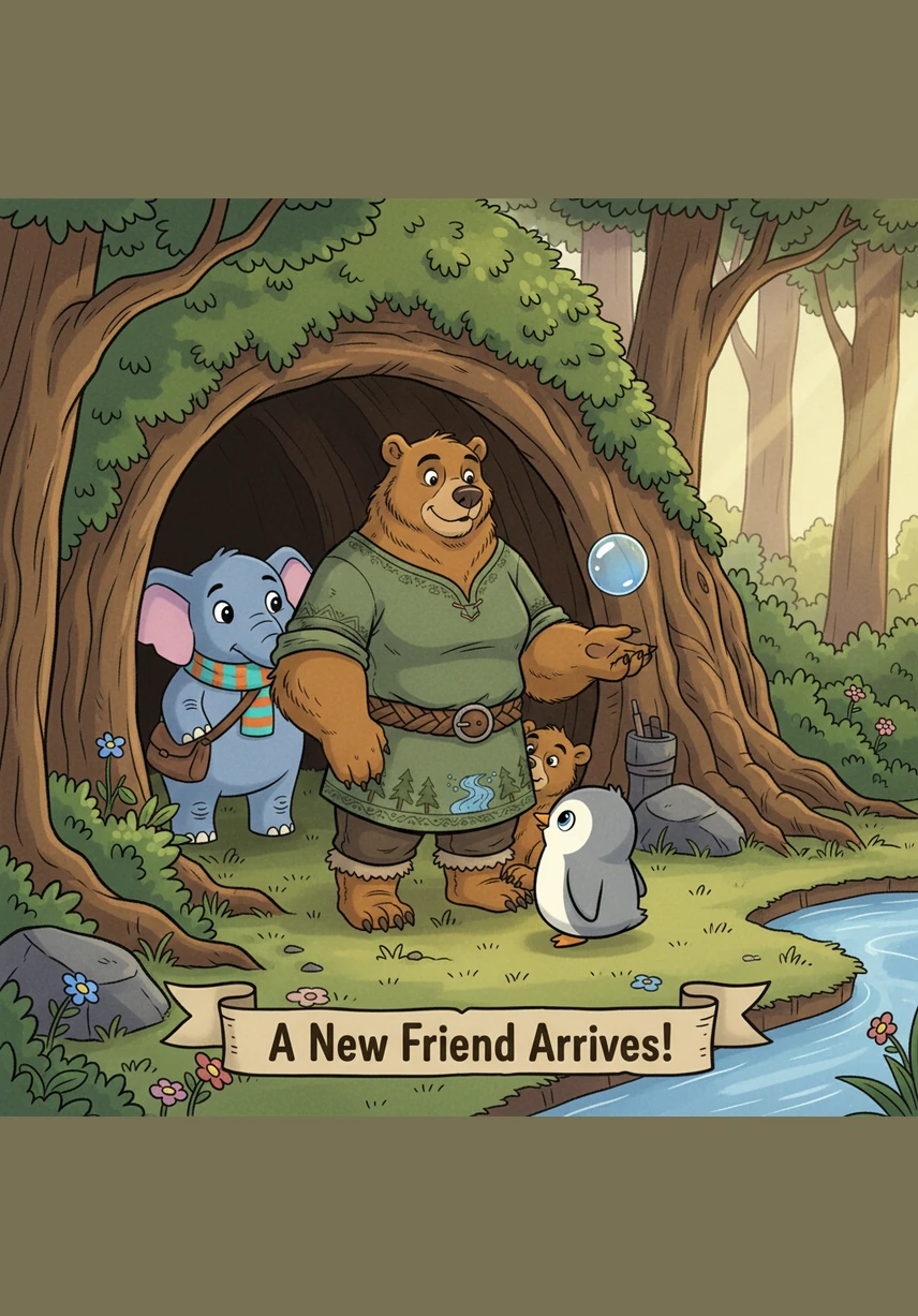 When a curious wolf wanders too close to the entrance of the den, Bella stands tall and lets out a mighty roar. Her strength and courage make the visitor turn away quickly, keeping her family out of harm's way.