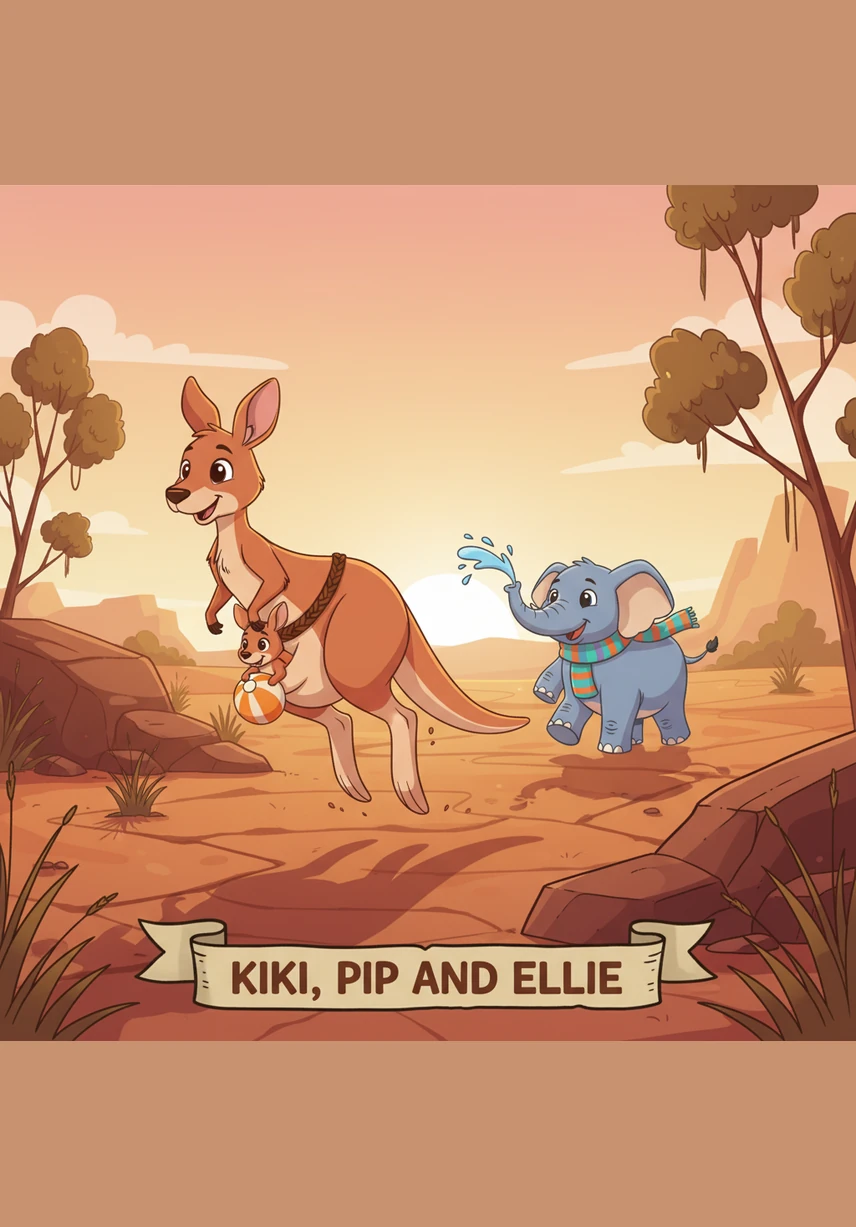 In the Australian outback, a mother kangaroo named Kiki hops across the bright red earth. Her tiny joey peeks out from her warm, furry pouch, which is the safest and most comfortable place in the whole world.