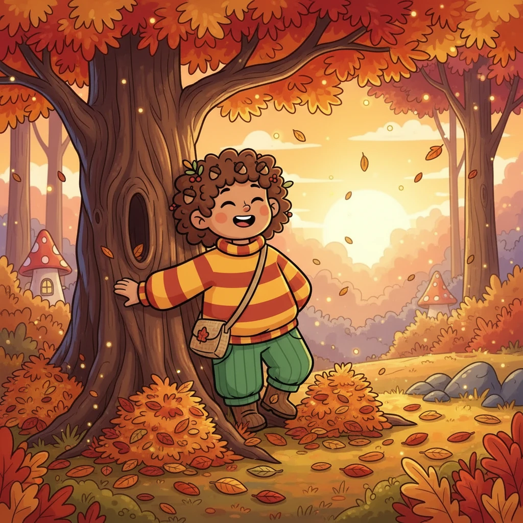 Hoja sonrió al final del día. El otoño era mágico y lleno de sorpresas. Estaba cansada, pero feliz, lista para soñar con más aventuras otoñales.