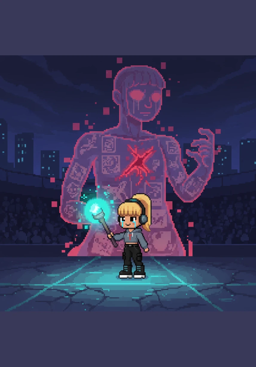 A sea of glowing phone lights fills the darkened arena, creating a galaxy of stars that reflects in Talia's eyes. She reaches out to the front row, feeling a profound connection with the audience who sees her for exactly who she is.