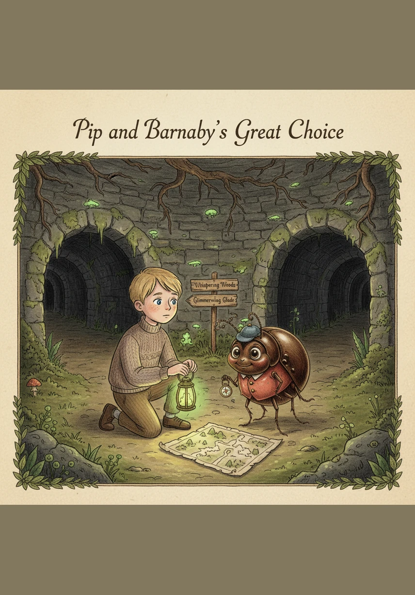 They reached a place where the tunnel split into three different directions. Pip stayed very still, twitching his ears until he heard a faint, rhythmic buzzing coming from the narrowest path.
