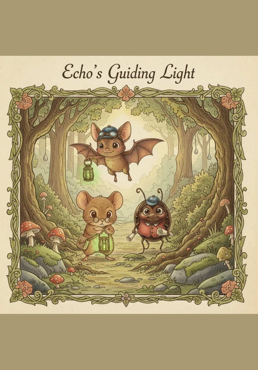 Echo the bat led the way back through the winding tunnels, chirping encouragement to the two friends. The path back didn't seem scary at all now that Pip wasn't alone.