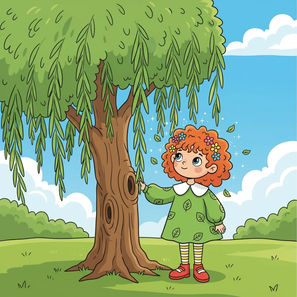 “Hello,” Flora whispered, her voice like the tinkling of tiny bells. The willow's leaves rustled in response, as if it were answering. Flora told the tree about her loneliness and her desire for friendship.