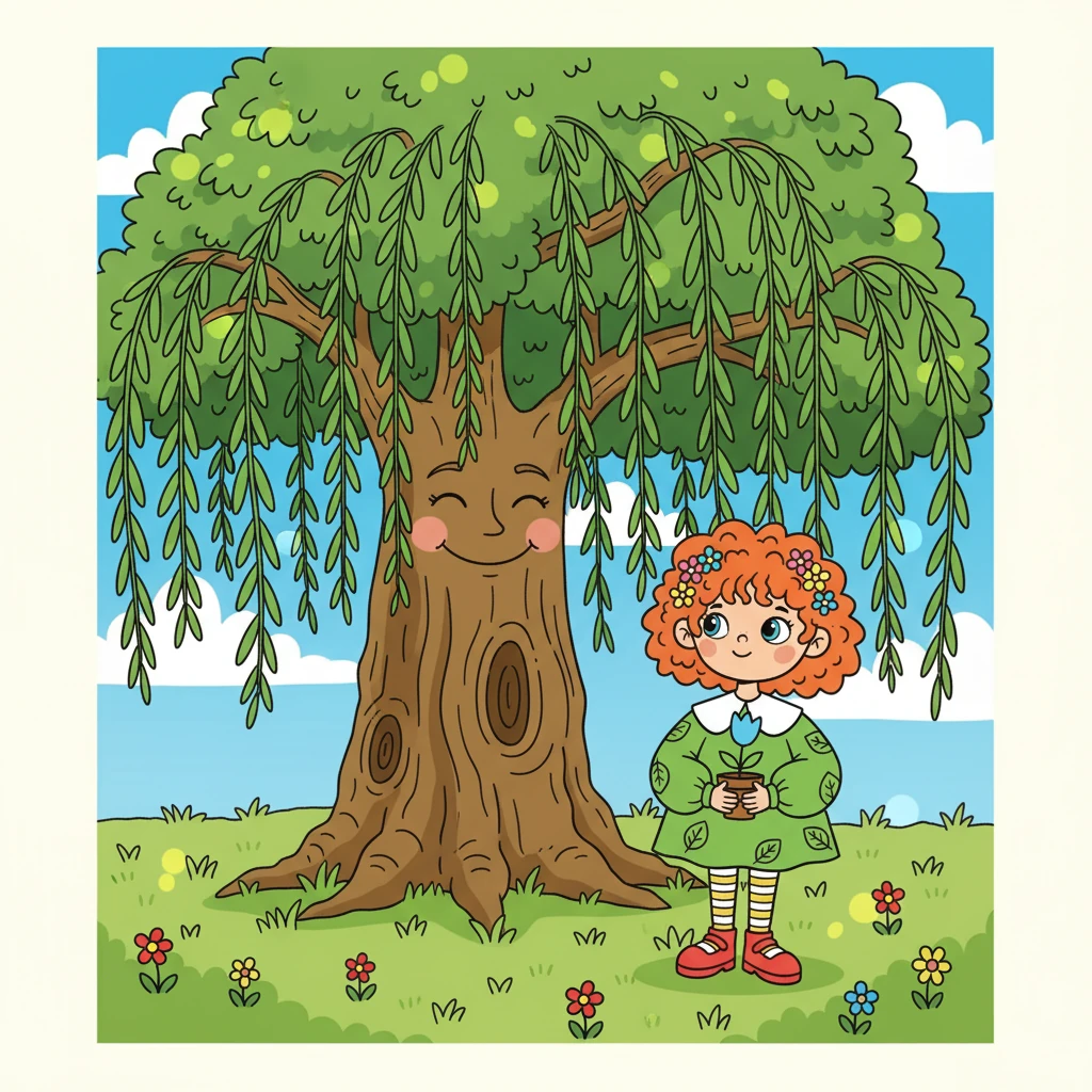 The willow tree listened patiently, its branches swaying gently in the breeze. Then, in a voice as soothing as the rustling leaves, it replied, “I’ve been waiting for you, little flower.” It was the beginning of a beautiful friendship.
