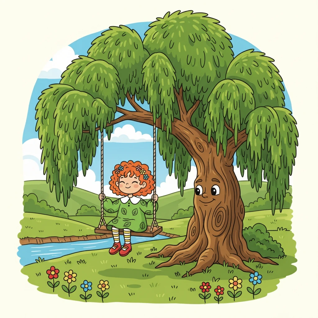 Flora and the willow tree spent their days together. Flora would share her stories, and the willow would provide shade and wisdom. They were never lonely again, their bond a testament to the magic of friendship and the joy of connection.