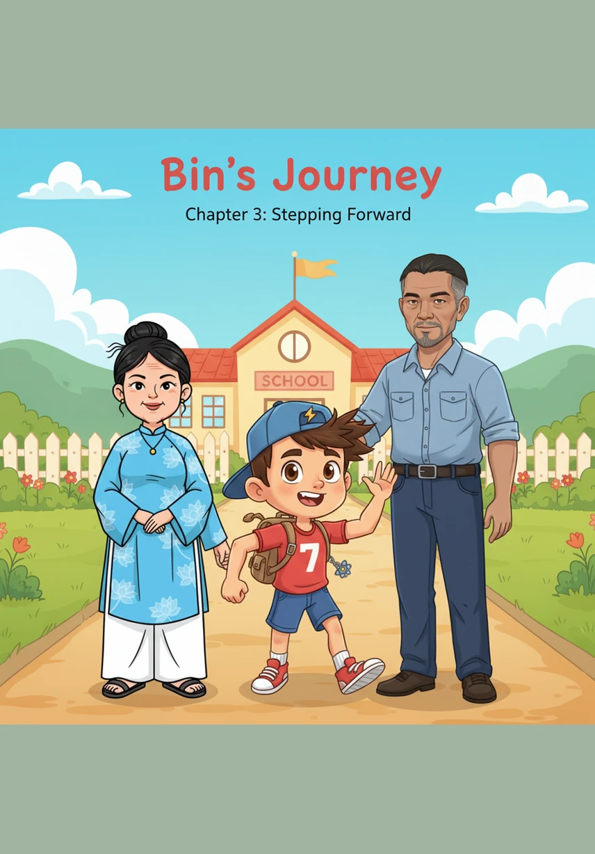 Now, Bin is no longer the forgetful boy he once was, but has become efficient, reliable, and precise in everything he does. His parents smile with immense pride from a distance, seeing the seeds of maturity and responsibility beginning to bloom beautifully in their son's soul.