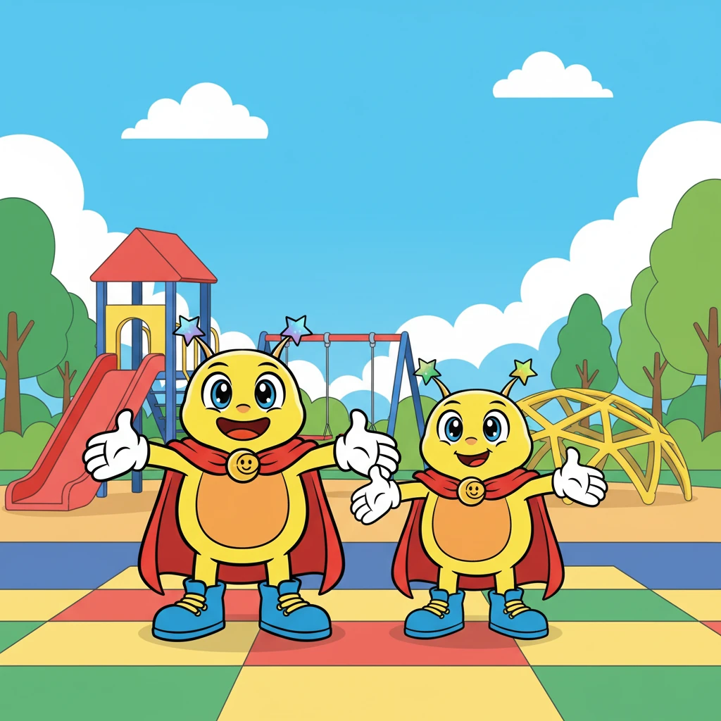 Setelah petualangan yang menyenangkan, Binar dan Blink kembali ke taman bermain. Binar merasa sangat bahagia karena telah membantu orang lain. Blink tersenyum bangga, dan mereka berjanji akan terus berpetualang bersama, berbagi kebaikan dan keajaiban.