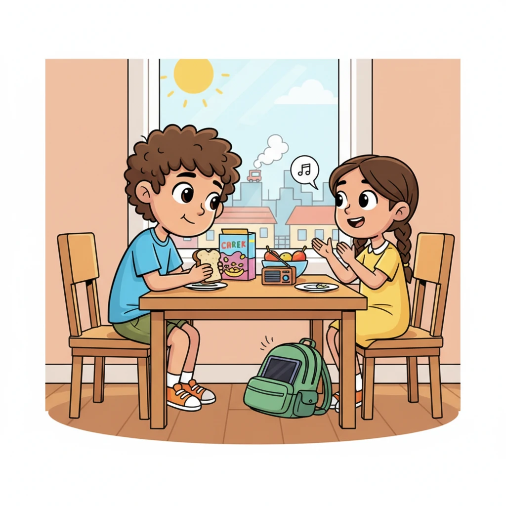 The city hummed below, but now Rayan could distinguish individual sounds: the distant whistle of a train, the soft murmur of the breeze, a faint melody from someone's radio. At breakfast, he slowly asked for the toast and truly listened to his sister's dream, without interruption. His voice wasn't the loudest, but it was his, and it was enough. The tablet in his bag remained dark and still. He had learned that a voice is a bridge to connect, and true listening brings all other sounds back to life.